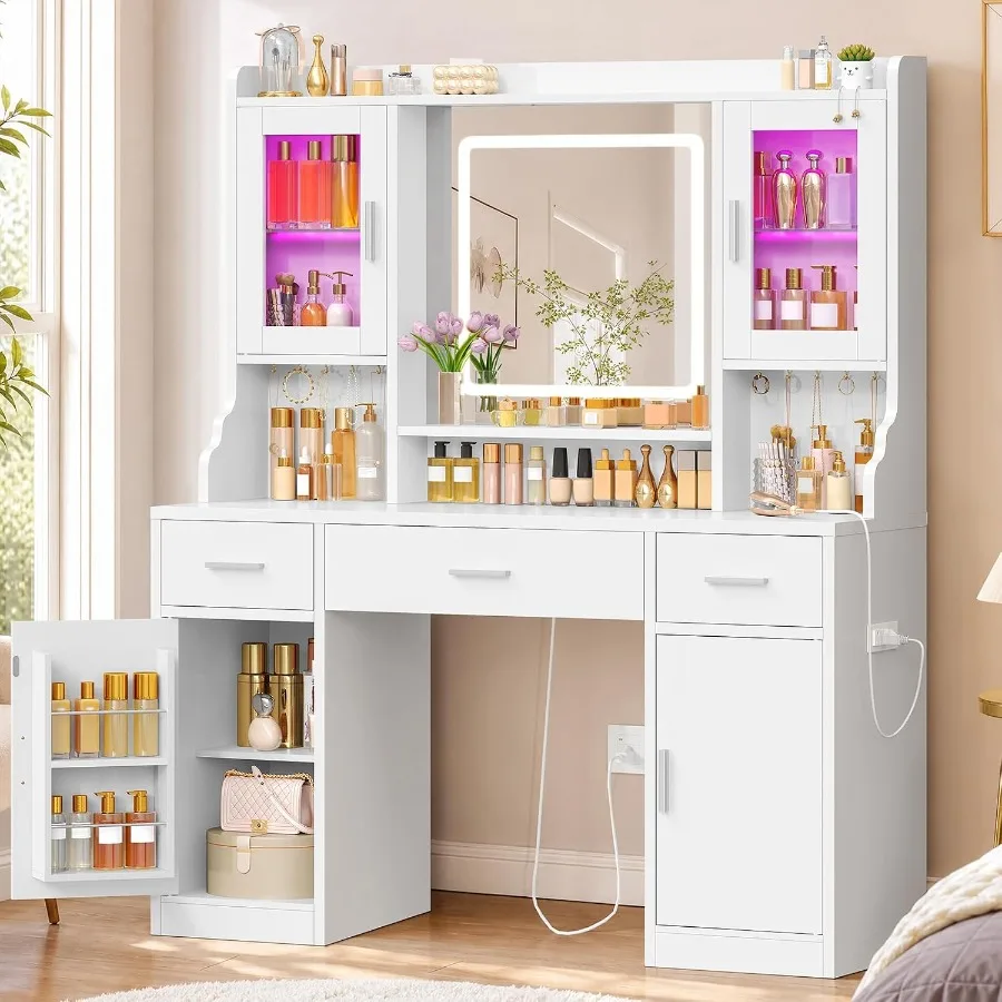 Meja rias dengan cermin dan la - Makeup ulasan dan harga