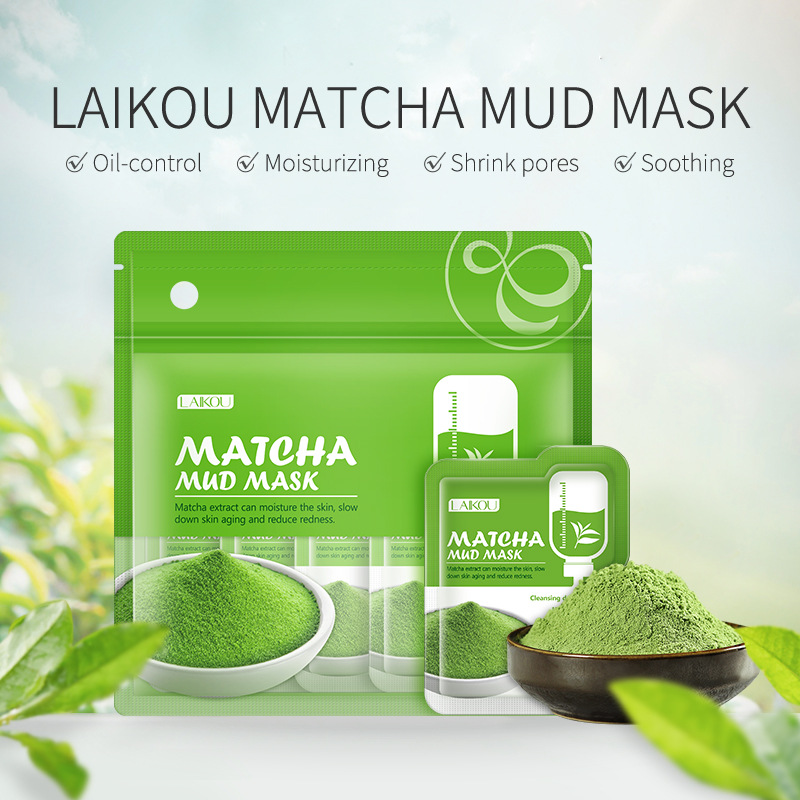 LAIKOU 7pcs Masker Lumpur Tana - Green Tea Cleansing Clay Mask ulasan dan harga